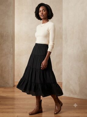 A-Line Midi Skirt